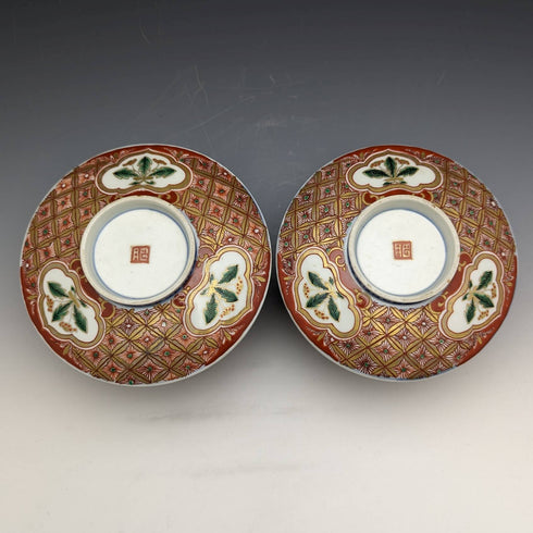 Japanese antique Meiji period Imari ware bowl with lid pair